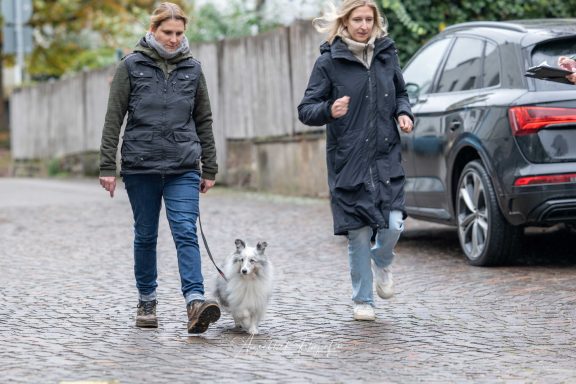 Jogger im Verkehrsteil